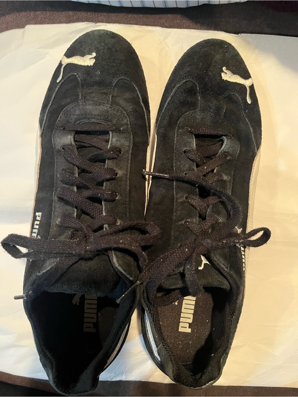 Puma Speedcat Black Suede Low-Top Sneakers with White Logo